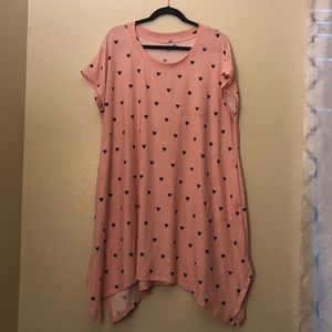 Pink/black heart dress
